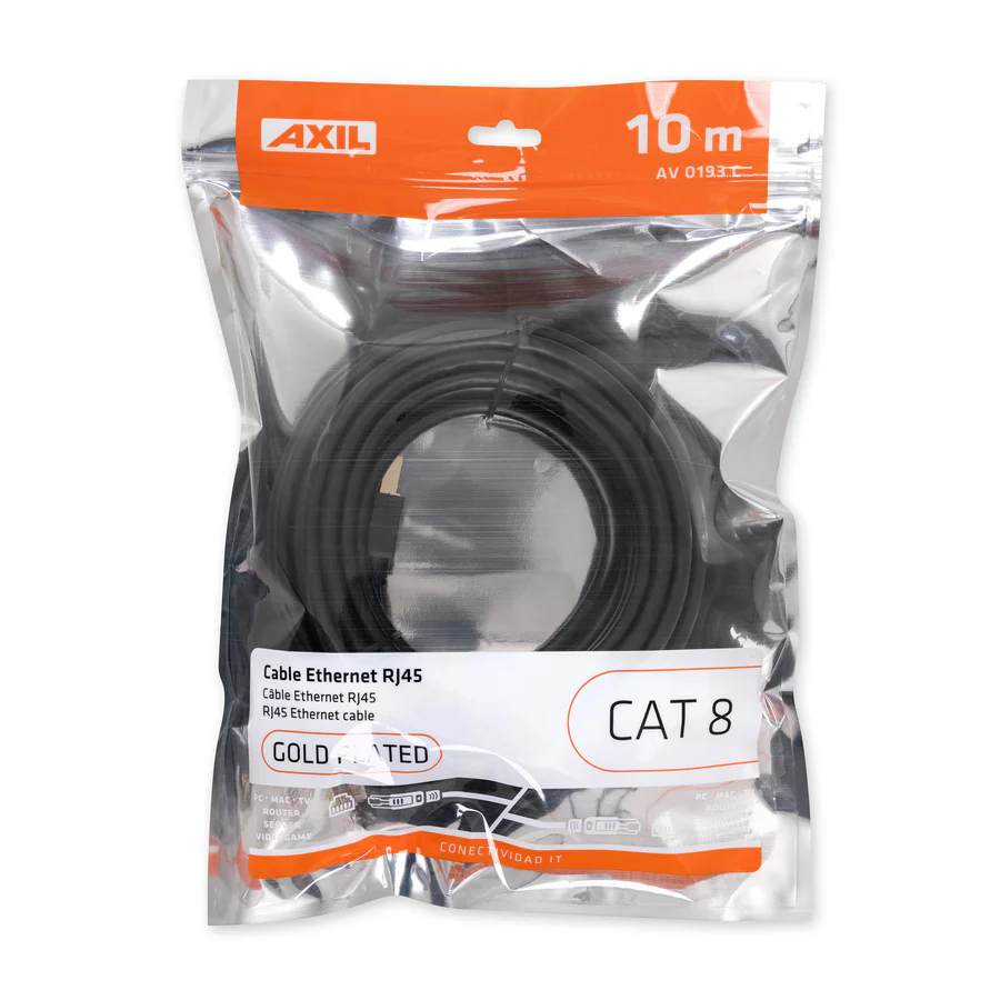 Cable ethernet RJ45 (CAT 8) de 10 metros AV0193C - Imagen 2